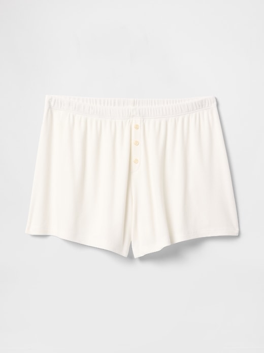 short de pyjama côtelé décontracté à mini côtes