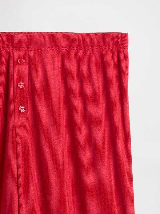 short de pyjama côtelé décontracté à mini côtes