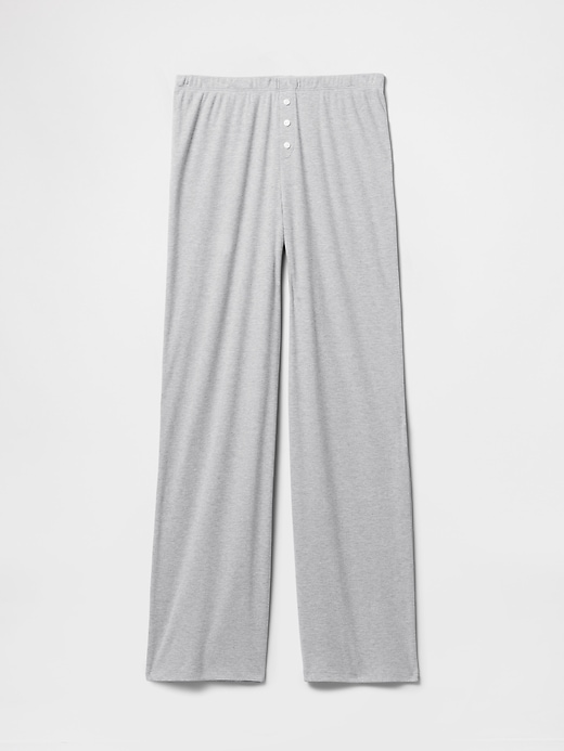 pantalon de pyjama à jambes larges en mini côtes
