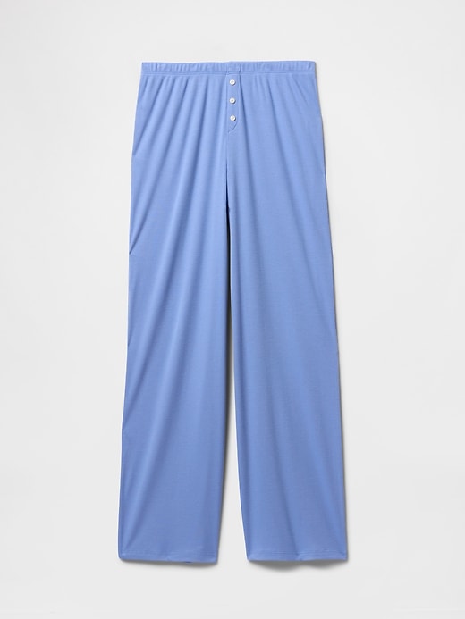 pantalon de pyjama à jambes larges en mini côtes