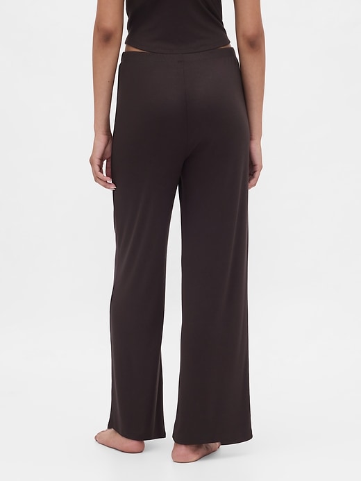 pantalon de pyjama à jambes larges en mini côtes
