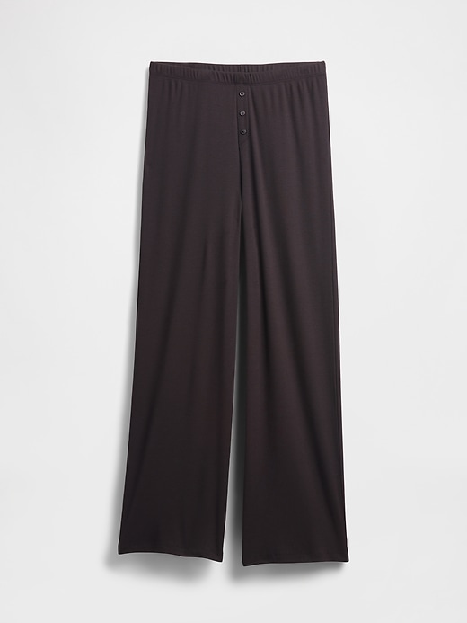 pantalon de pyjama à jambes larges en mini côtes