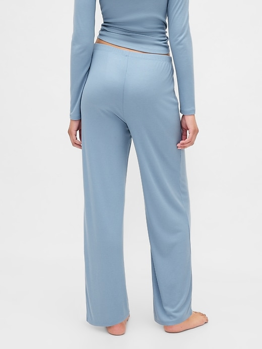 pantalon de pyjama à jambes larges en mini côtes