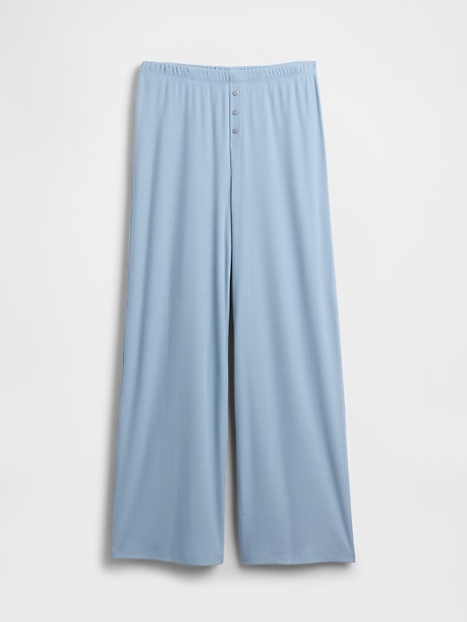 pantalon de pyjama à jambes larges en mini côtes
