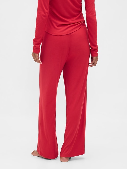 pantalon de pyjama à jambes larges en mini côtes