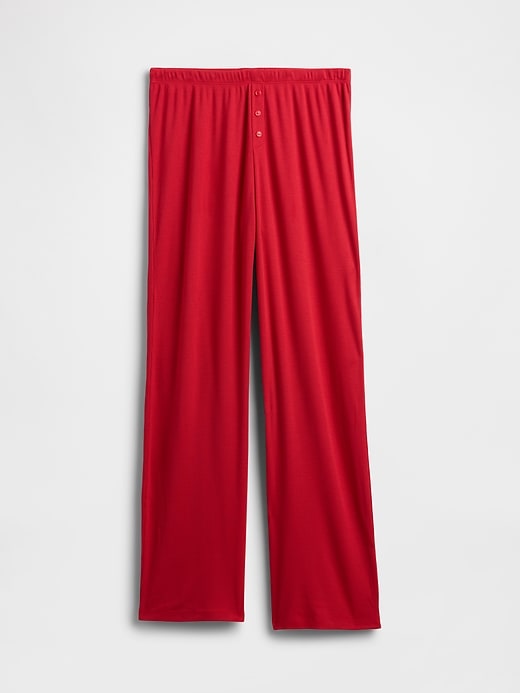 pantalon de pyjama à jambes larges en mini côtes