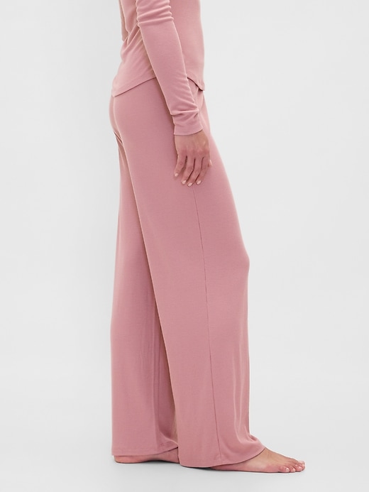 pantalon de pyjama à jambes larges en mini côtes
