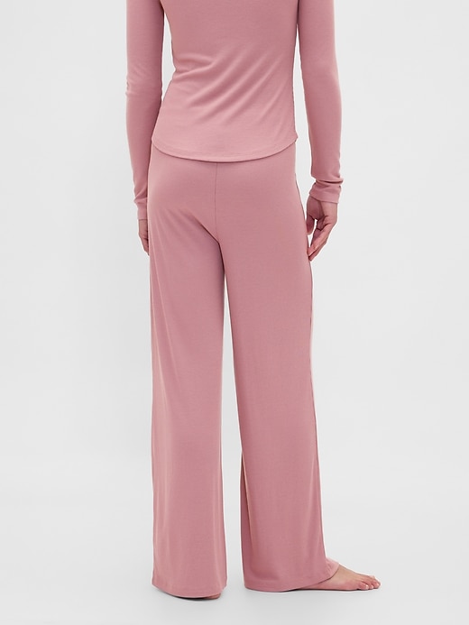 pantalon de pyjama à jambes larges en mini côtes