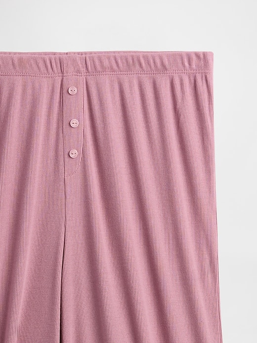 pantalon de pyjama à jambes larges en mini côtes