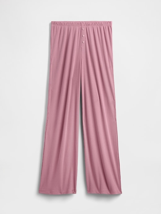 pantalon de pyjama à jambes larges en mini côtes