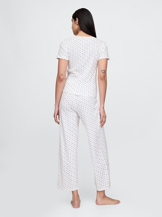 pantalon de pyjama court en maille ajourée