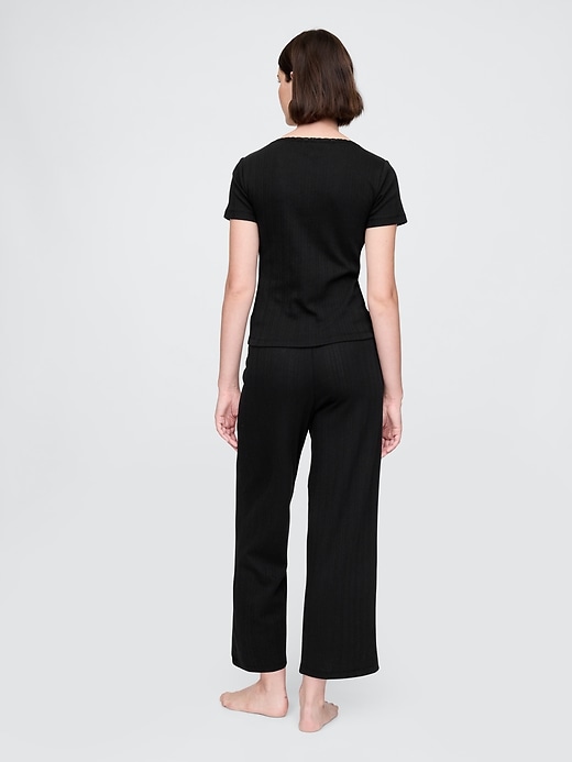 pantalon de pyjama court en maille ajourée