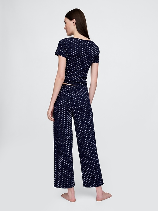 pantalon de pyjama court en maille ajourée