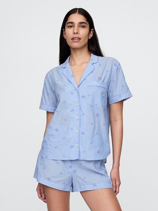 chemise de pyjama brodée