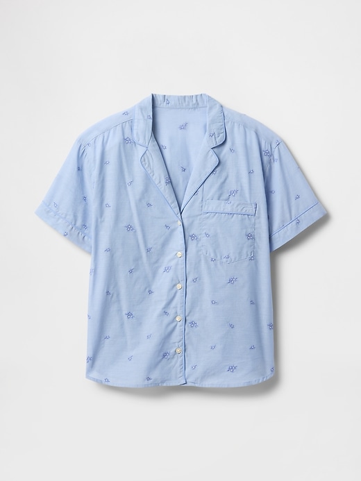 chemise de pyjama brodée