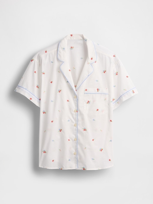 chemise de pyjama brodée