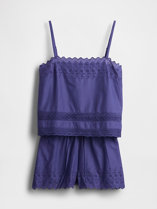 ensemble de pyjama à bretelles fines et bordure en dentelle