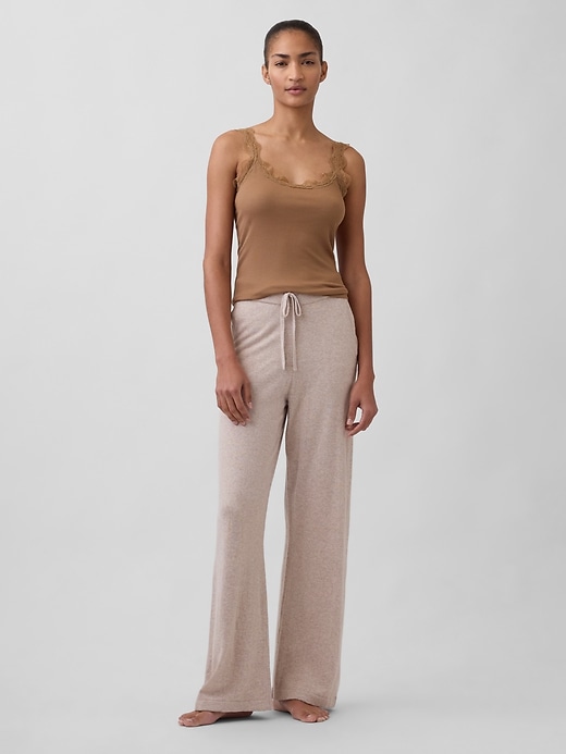 débardeur de pyjama mini côtelé en dentelle