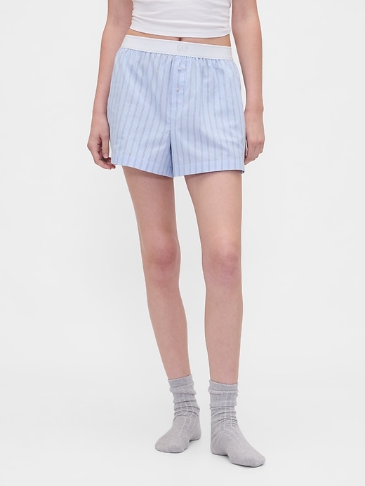 boxers de pyjama en popeline avec logo