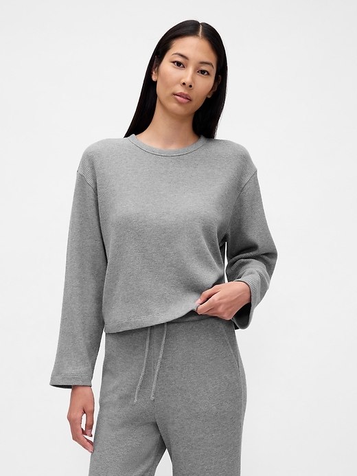 haut de pyjama court à motif gaufré