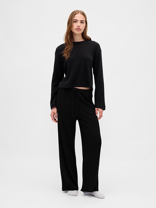 haut de pyjama court à motif gaufré