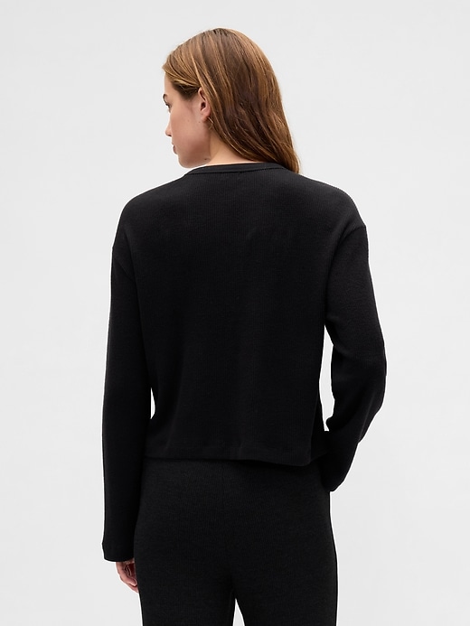 haut de pyjama court à motif gaufré