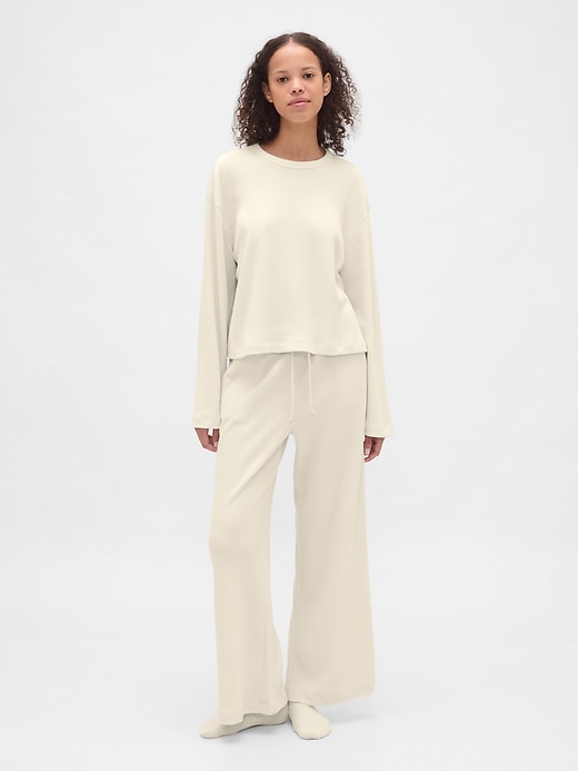 haut de pyjama court à motif gaufré