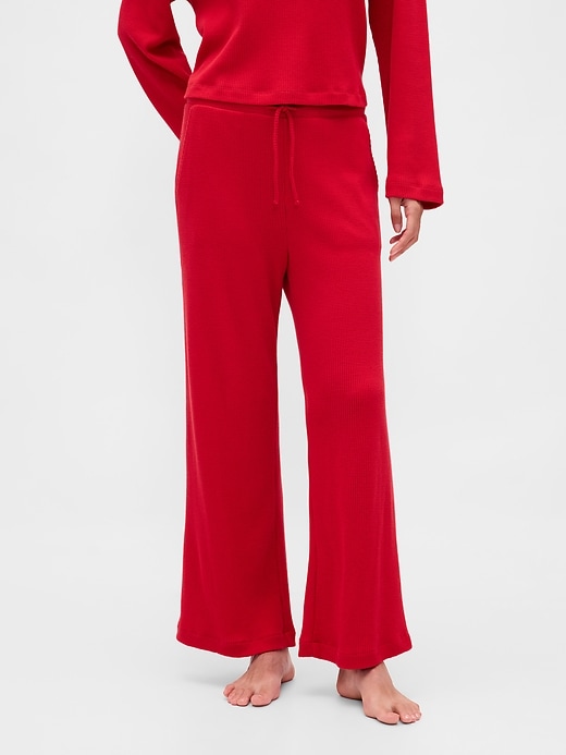 pantalon de pyjama gaufré à jambes larges