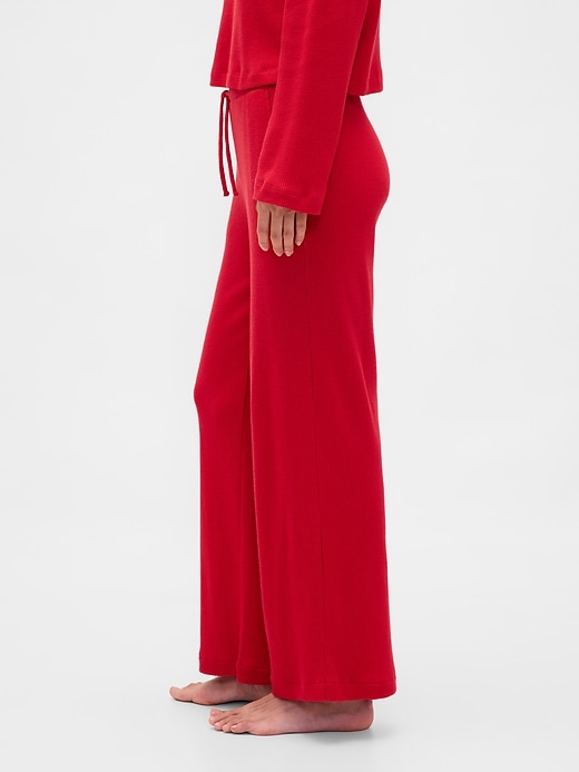 pantalon de pyjama gaufré à jambes larges