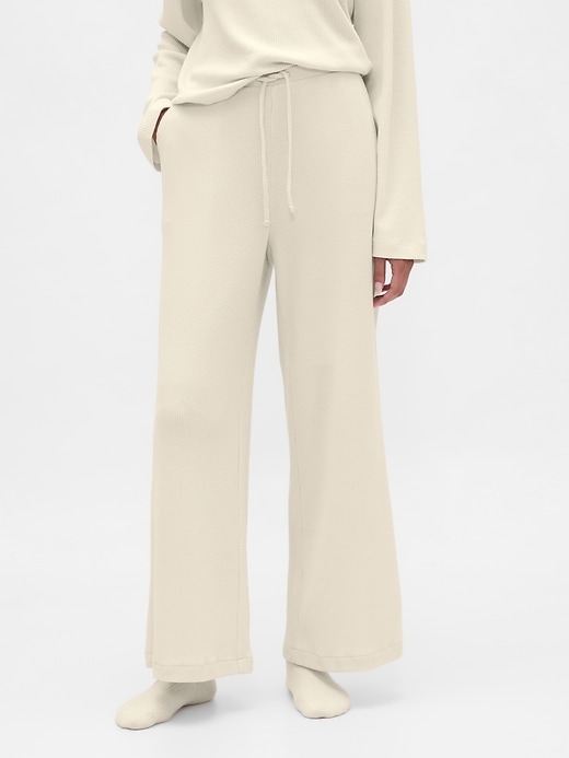 pantalon de pyjama gaufré à jambes larges