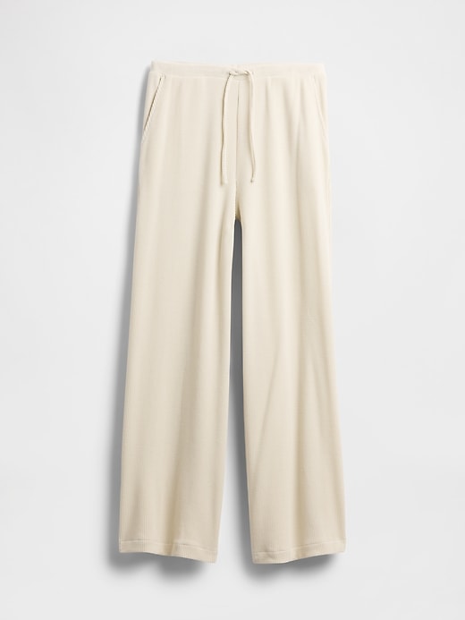 pantalon de pyjama gaufré à jambes larges