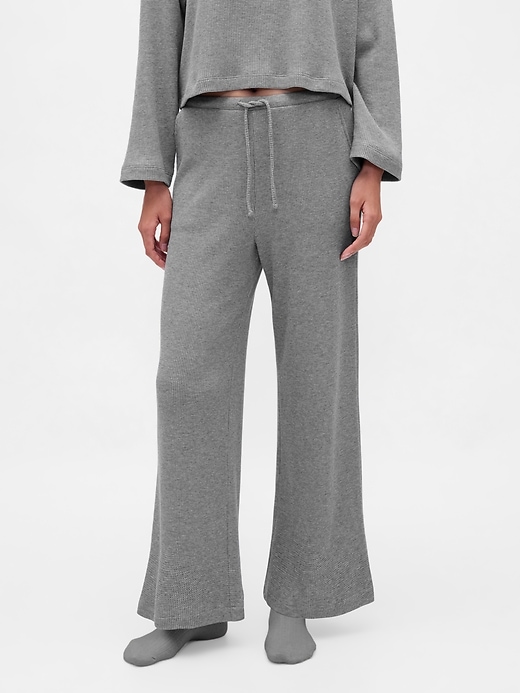 pantalon de pyjama gaufré à jambes larges