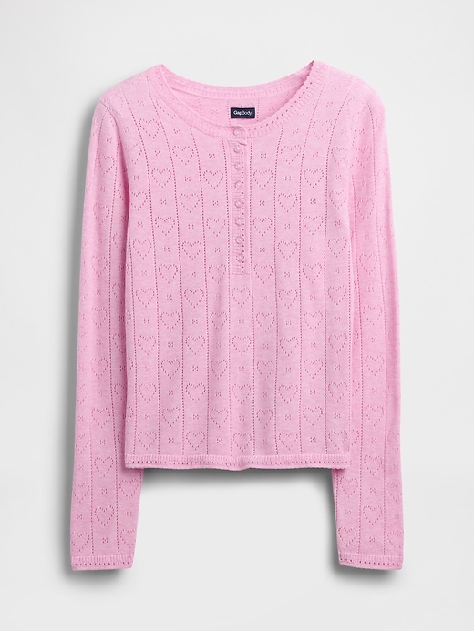 haut de pyjama léger cashsoft à motif cœur ajouré