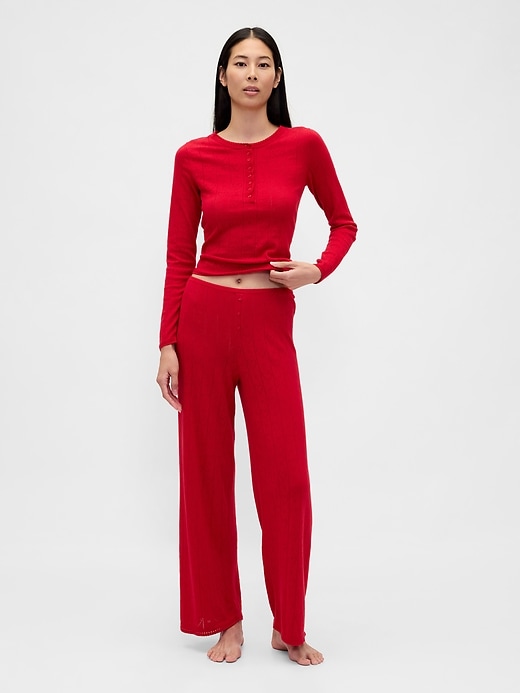 haut de pyjama léger cashsoft à motif cœur ajouré