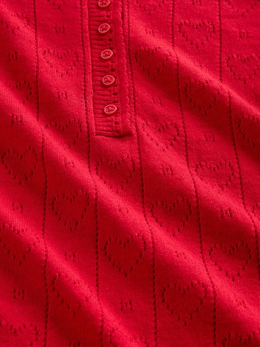 haut de pyjama léger cashsoft à motif cœur ajouré