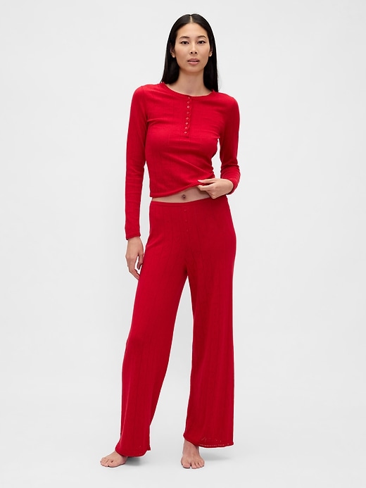 pantalon de pyjama léger cashsoft à motif cœur ajouré