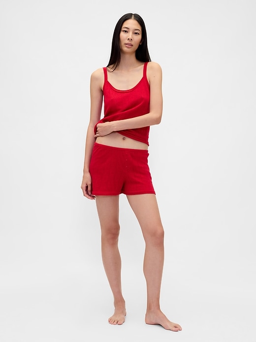 short de pyjama léger cashsoft à motif cœur ajouré