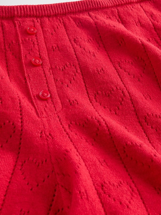 short de pyjama léger cashsoft à motif cœur ajouré