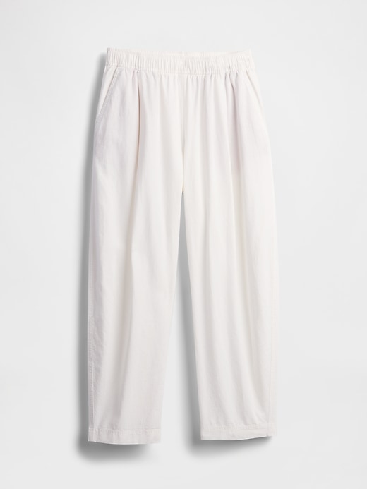 pantalon easy barrel taille mi-haute en lin mélangé