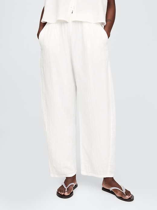 pantalon easy barrel en gaze de coton