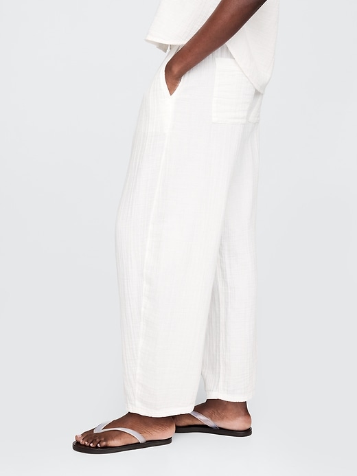 pantalon easy barrel en gaze de coton