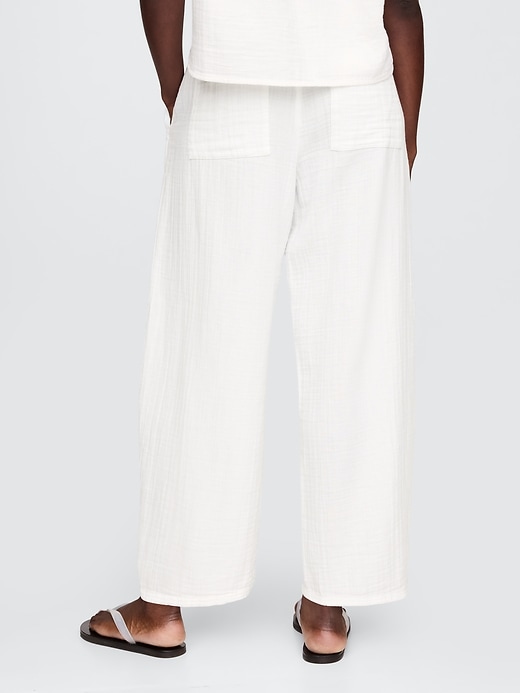 pantalon easy barrel en gaze de coton