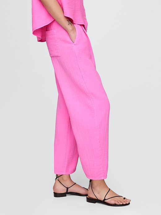 pantalon easy barrel en gaze de coton