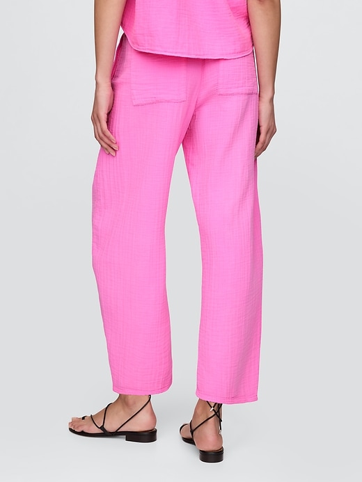 pantalon easy barrel en gaze de coton