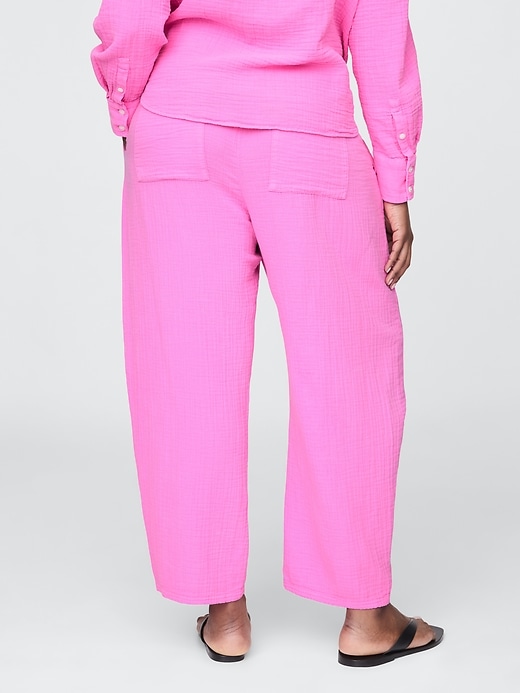 pantalon easy barrel en gaze de coton