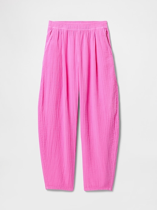 pantalon easy barrel en gaze de coton