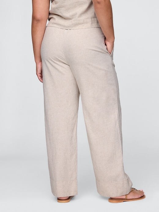 pantalon ample en lin mélangé