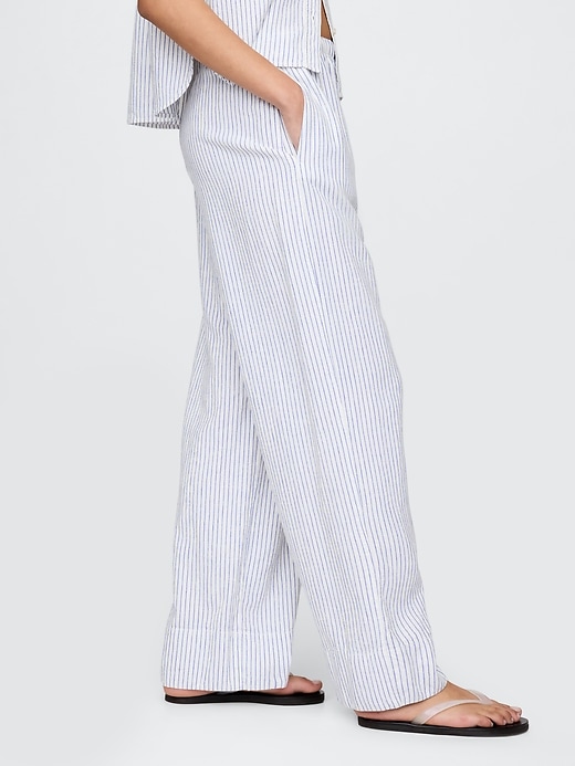 pantalon ample en lin mélangé