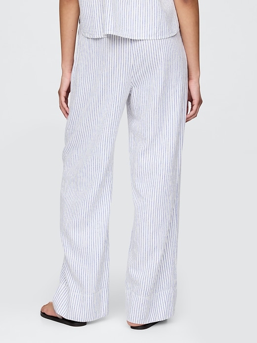 pantalon ample en lin mélangé