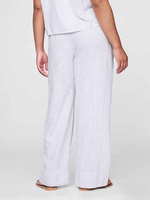 pantalon ample en lin mélangé